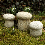 Granitowe ozdobne grzyby zestaw 3 sztuki